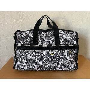 Lesportsac Large 2Way Boston Weekender Bag in Black & White Print